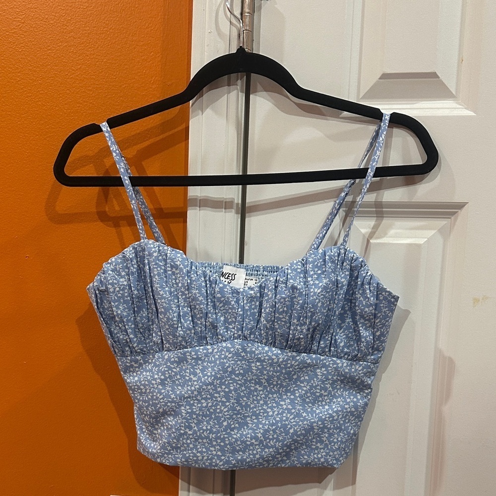 NEW princess polly Light Blue Floral Crop Top size 6